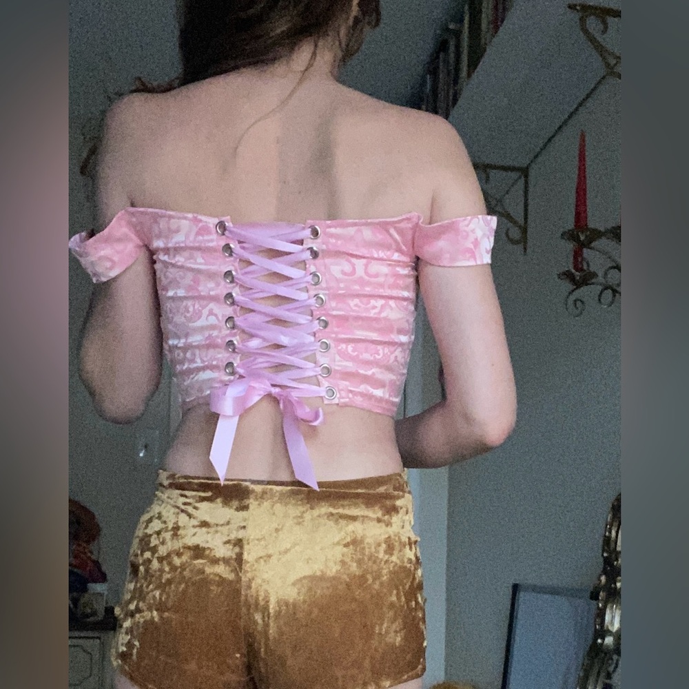 Pink Off-Shoulder Corset